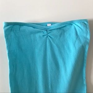 American Apparel Strapless Bodysuit Rushed Front Baby Blue